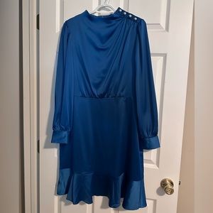 Maggy London Long Sleeve Ruffle Hem Dress